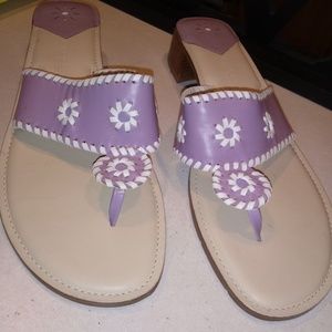 Size 10 Purple/White Sandals (Anthropologies)
